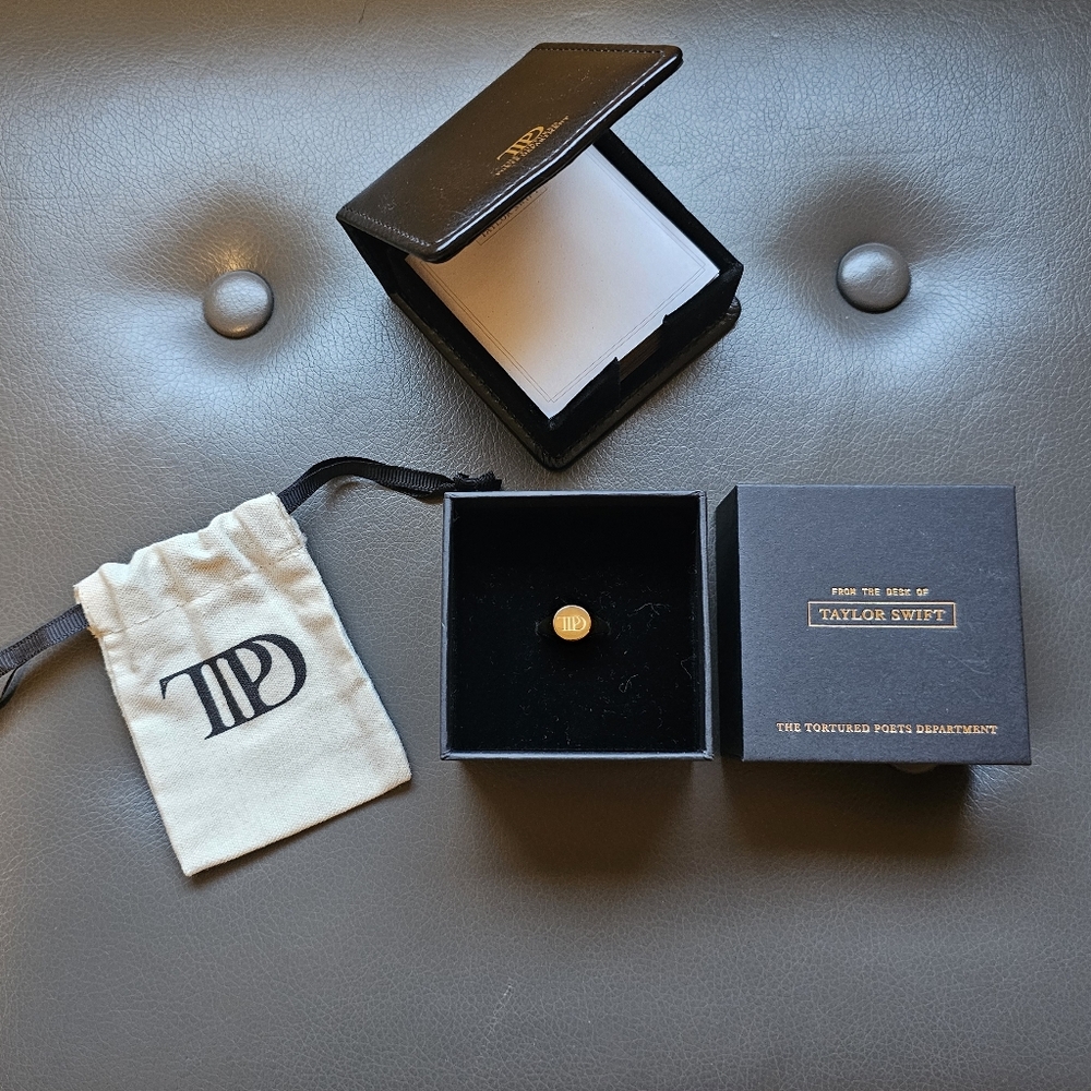 Taylor Swift The Tortured Poets Department TTPD Ring Size 7 & Desk Notepad